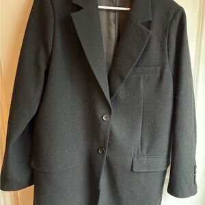 Quince Black Notch Lapel Men's single breasted blazer black size large 46 % wool